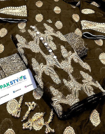 Banarsi Style Cotton Jacquard Dress with Cotton Jacquard Dupatta