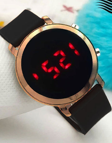 LED Rubber Strap Watch for Kids - Black