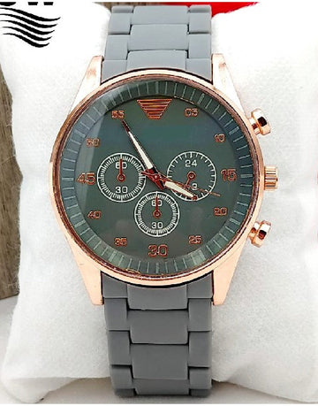 Stylish Rubber Chain Watch for Men - Grey