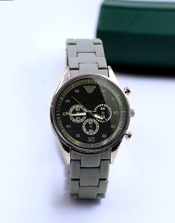 Stylish Rubber Chain Watch for Girls - Grey