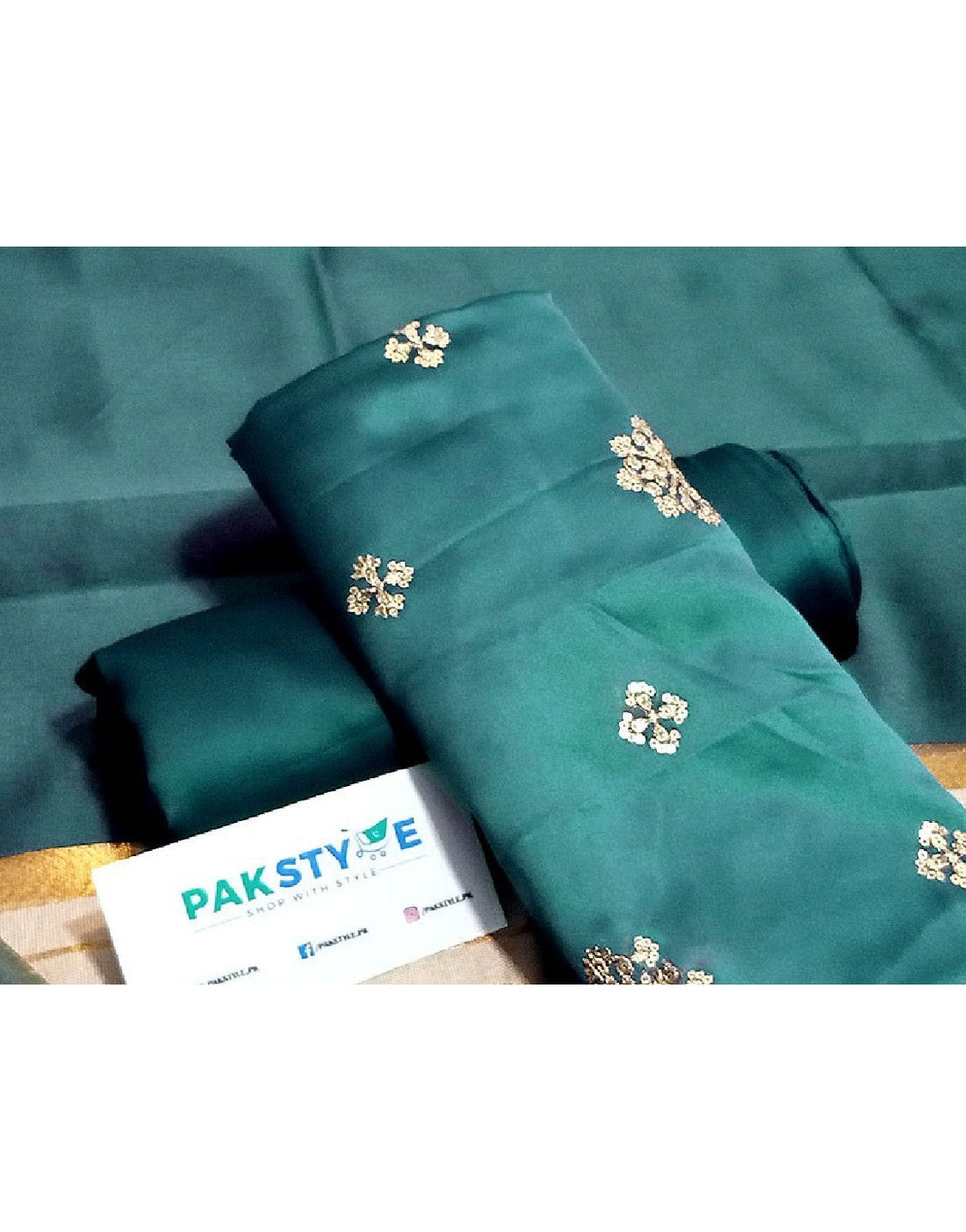Banarsi Style Embroidered Shamoz Silk Dress with Silk Jhalar Dupatta