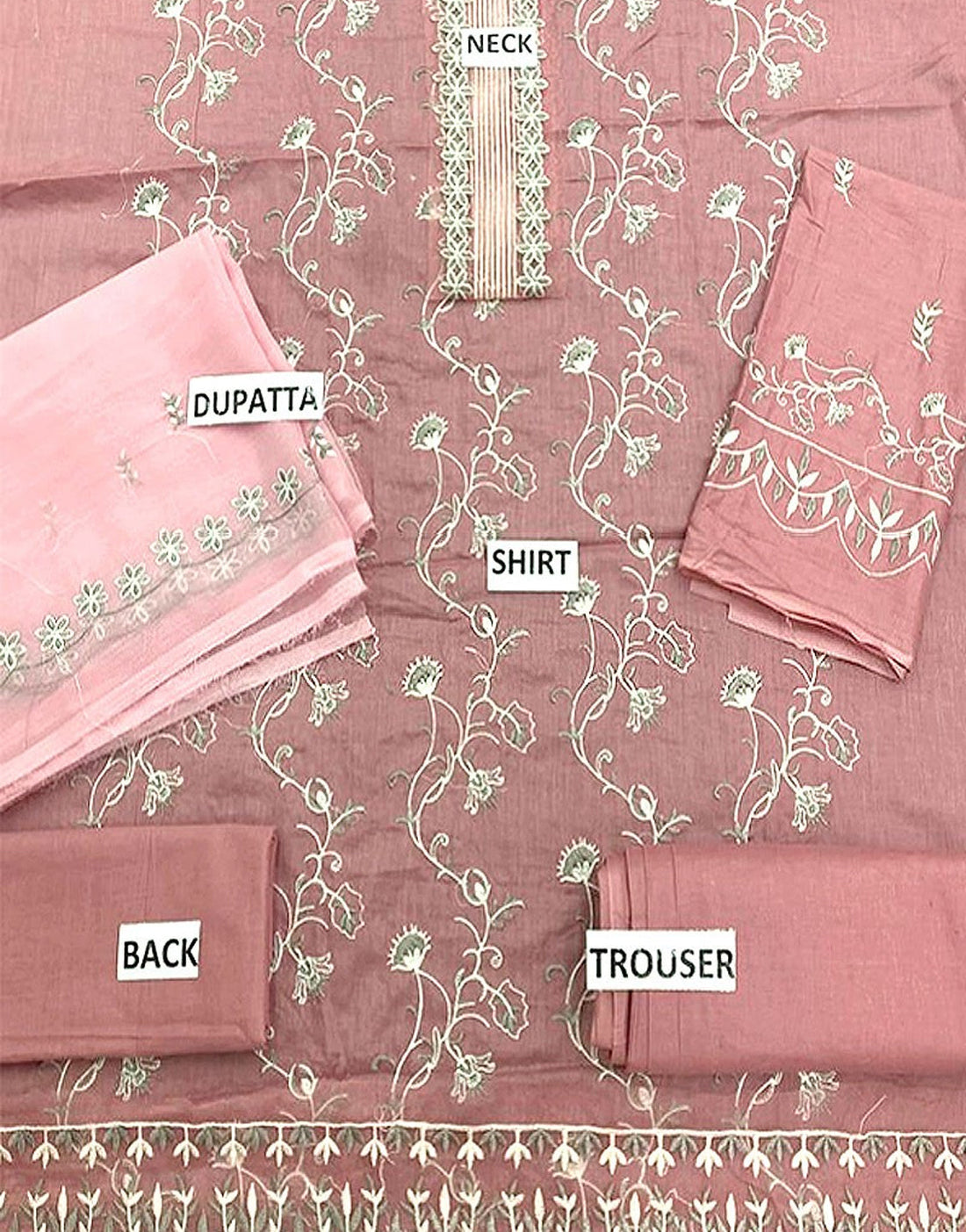 Embroidered Lawn Dress with Chiffon Dupatta
