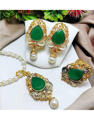 Egyptian Necklace Set with Adjustable Ring