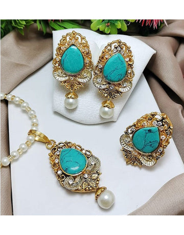 Egyptian Necklace Set with Adjustable Ring