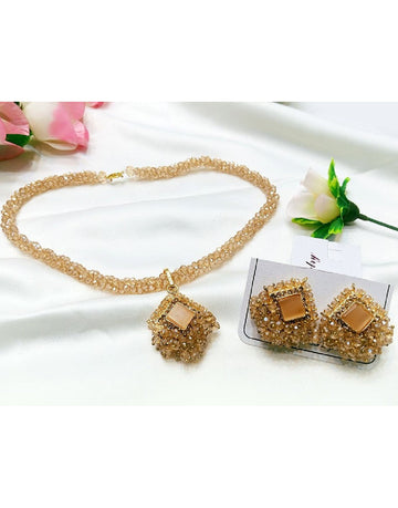 Elegant Mala Necklace Set with Earrings
