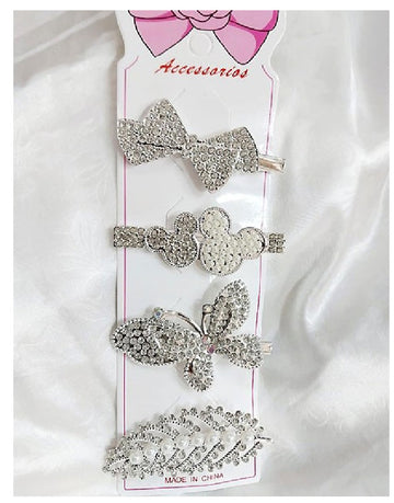Pack of 4 Beautiful Hair Clips for Girls