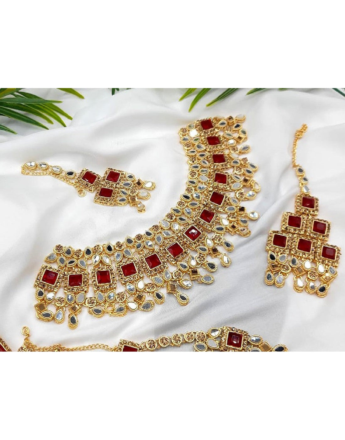 Heavy Bridal Jewellery Set with Earrings, Jhoomar & Tikka