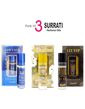 Pack of 3 Surrati Perfume Oils