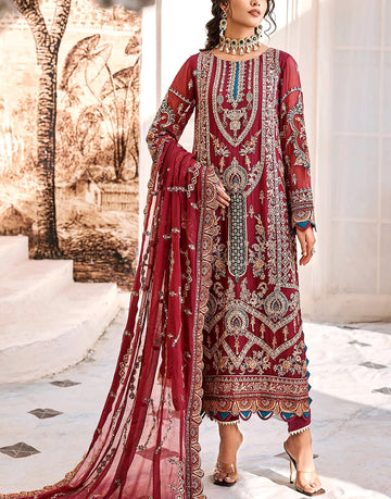 Luxury Heavy Embroidered Chiffon Wedding Dress