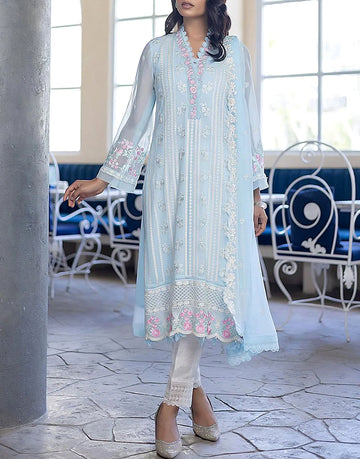 Heavy Embroidered Formal Chiffon Party Dress
