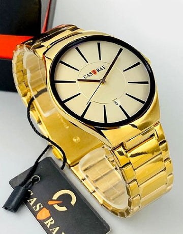 Original Cassray Men's Stainless Steel Chain Watch - Golden