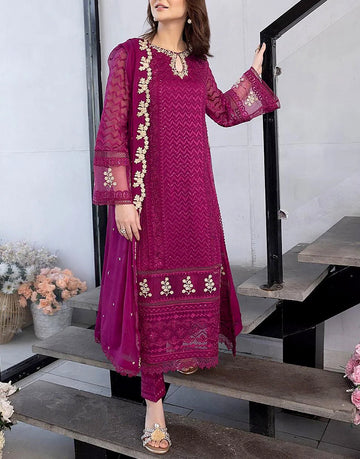 Luxury Heavy Embroidered Chiffon Wedding Dress