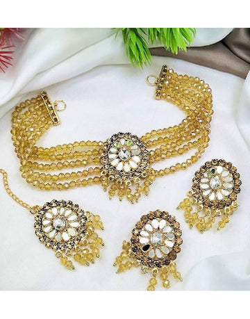 Indian Farshiya Choker Set with Tika