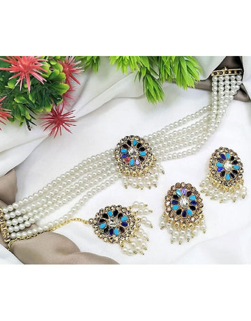 Indian Farshiya Choker Set with Tika