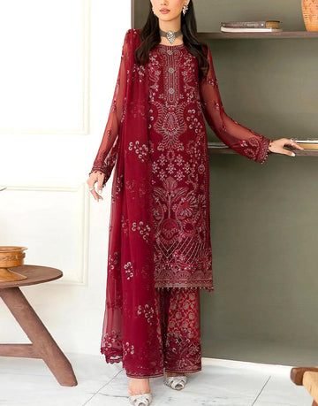 Heavy Embroidered Fancy Chiffon Party Wear Dress