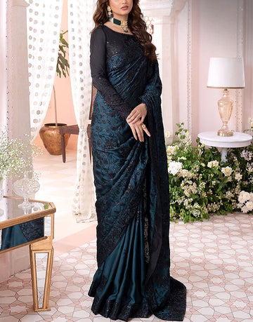 Luxury Heavy Embroidered Fancy Net Saree Dress