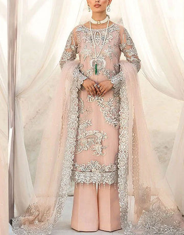 Handwork Heavy Embroidered Net Wedding Dress with Inner