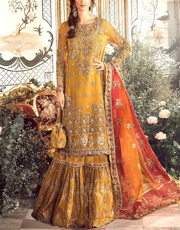 Luxury Handwork Heavy Embroidered Organza Bridal Wear Dress