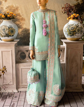 Handwork Heavy Embroidered Organza Wedding Dress