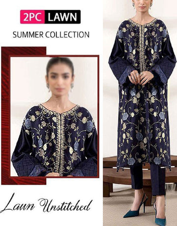 Elegant 2-Piece Heavy Embroidered Lawn Dress