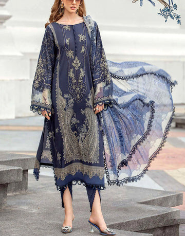 Embroidered Lawn Dress with Chiffon Dupatta