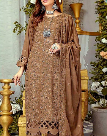 Luxury Embroidered Lawn Suit with Bamber Chiffon Dupatta
