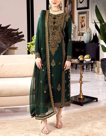 Luxury Embroidered Lawn Dress with Bamber Chiffon Dupatta