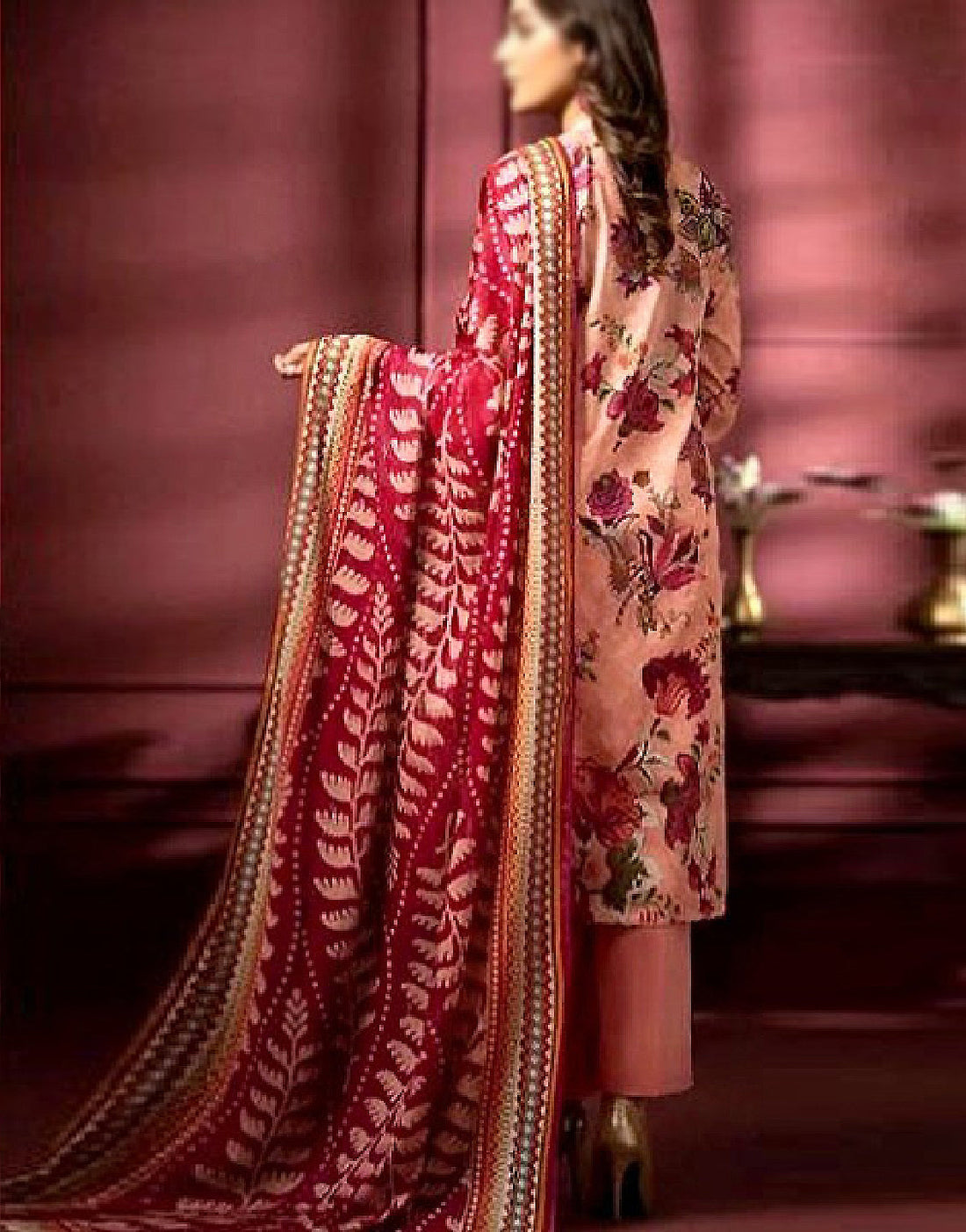 Digital All-Over Floral Print Lawn Suit with Lawn Dupatta