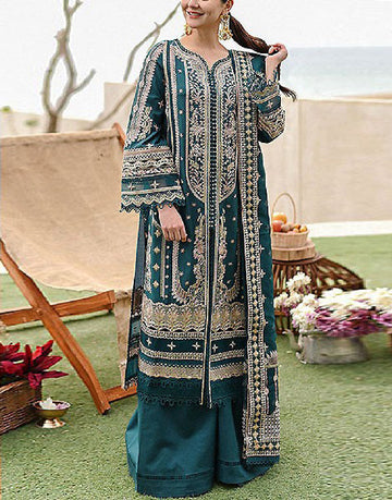 Luxury Heavy Embroidered Lawn Dress with Emb. Net Dupatta