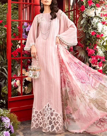 Elegant Embroidered Lawn Suit with Chiffon Dupatta