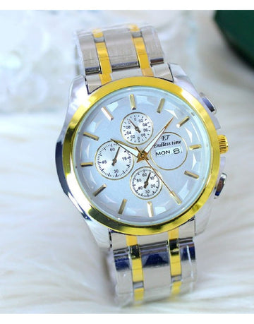 Endless Time Men's Day & Date Chain Watch - Two Tone