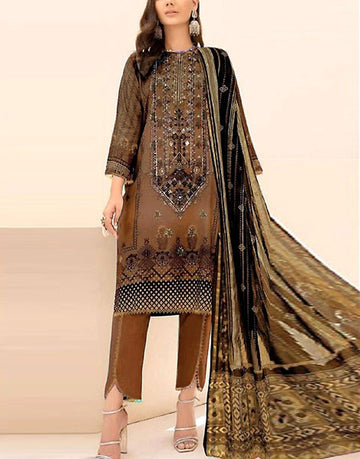 Elegant Sequins Embroidered Lawn Dress with Chiffon Dupatta