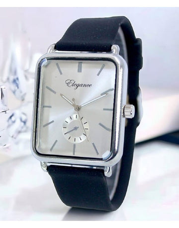 Elegance Men's Rubber Belt Watch