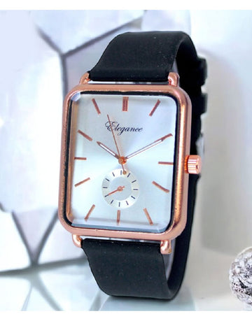 Elegance Men's Rubber Belt Watch