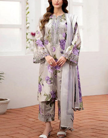Digital All-Over Print Lawn Dress with Lawn Dupatta