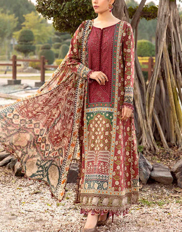 Heavy Schiffli Embroidered EID Lawn Dress with Chiffon Dupatta