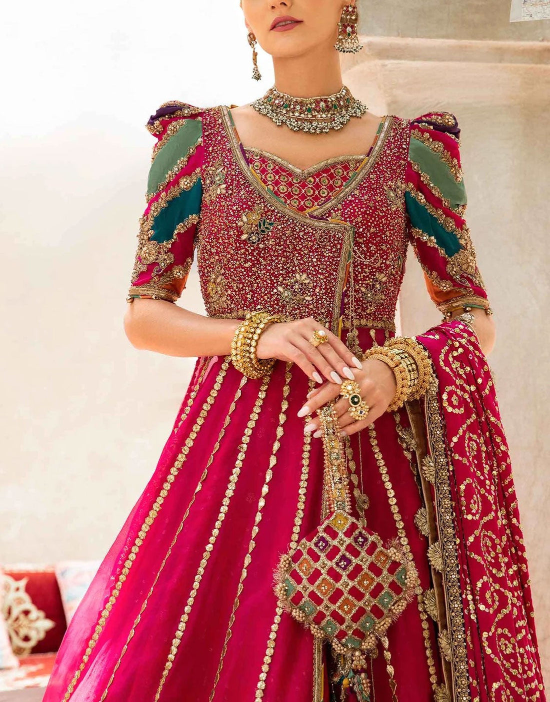 Maria B Luxury Angrakha Bridal Lehenga Dress | Elfesya FX-866