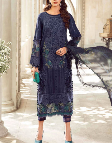 Maria B Unstitched Embroidered Lawn Dress | EL-24-09