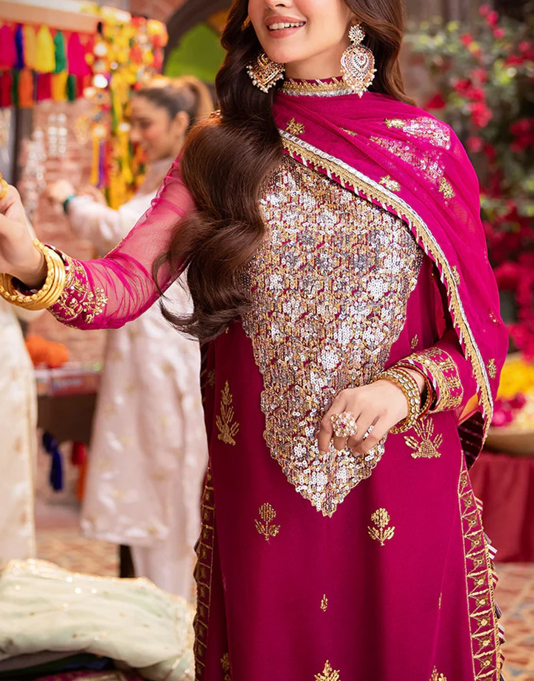 Asim Jofa Formal Net Party Wear Dress | AJEM-03
