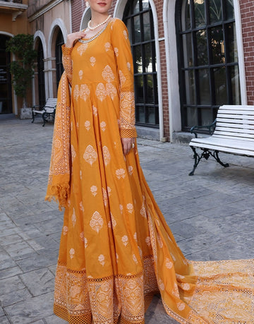 Bareeze Embroidered Air Jet Lawn Dress | Floral Delicacy BNL2496-Yellow