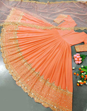 Readymade 3-Piece Embroidered Chiffon Maxi Dress