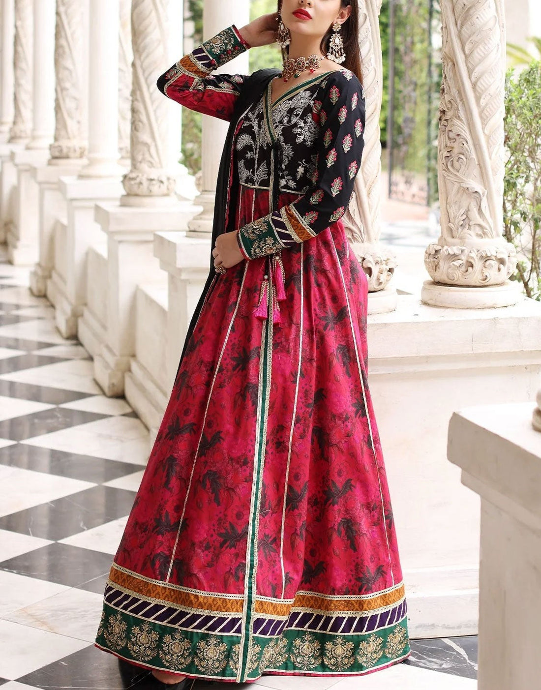 Charizma Angrakha Style Embroidered Maxi Dress | Anarkali