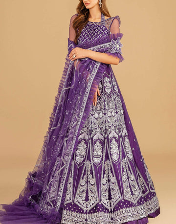 Asifa & Nabeel Net Party Wear Maxi Dress | Bandhani (ANB-07)