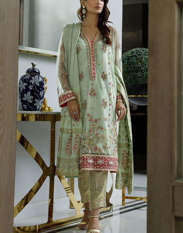 Deepak Perwani Luxury Formal Net Party Wear Dress | KTD4063