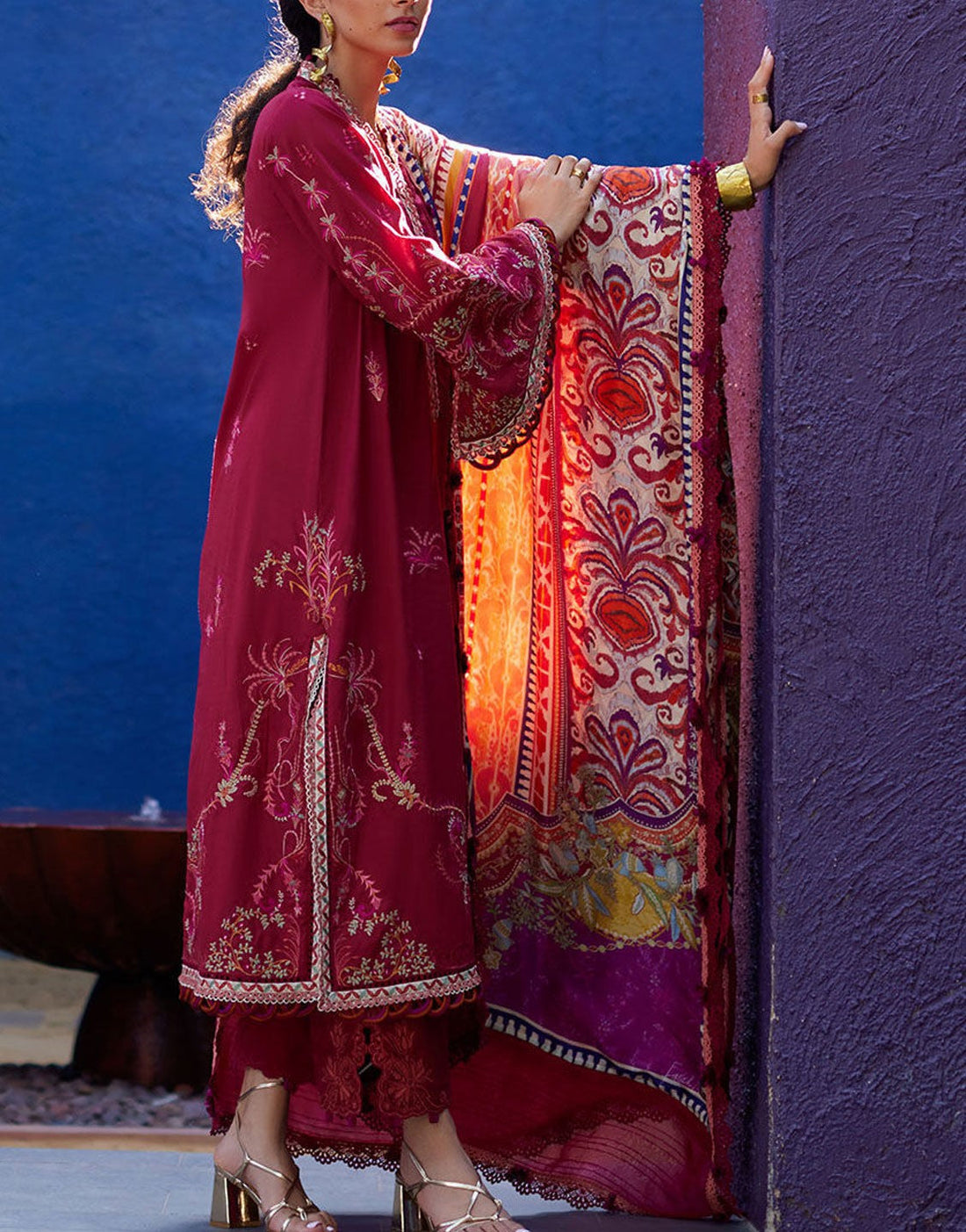 Farah Talib Aziz Embroidered Lawn Design | ENZO RED FTA-02-24