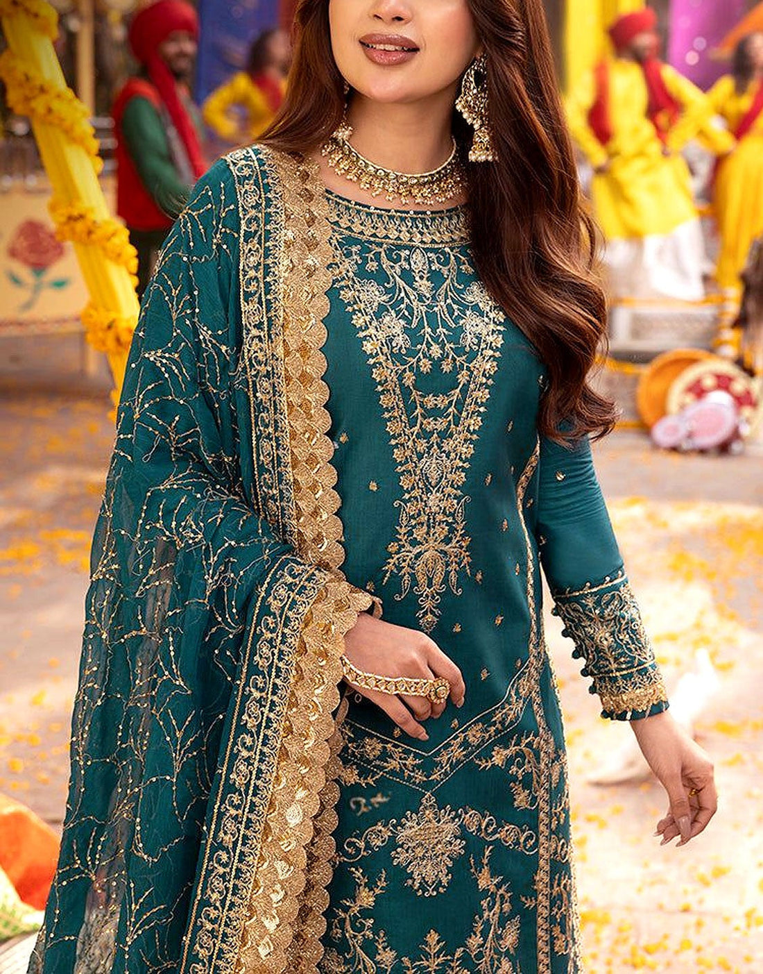 Fancy Embroidered Chiffon Party Wear Dress