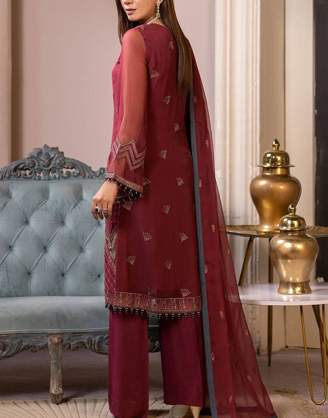 Flossie Fancy Chiffon Wedding Suit Collection | WARDA K-1409
