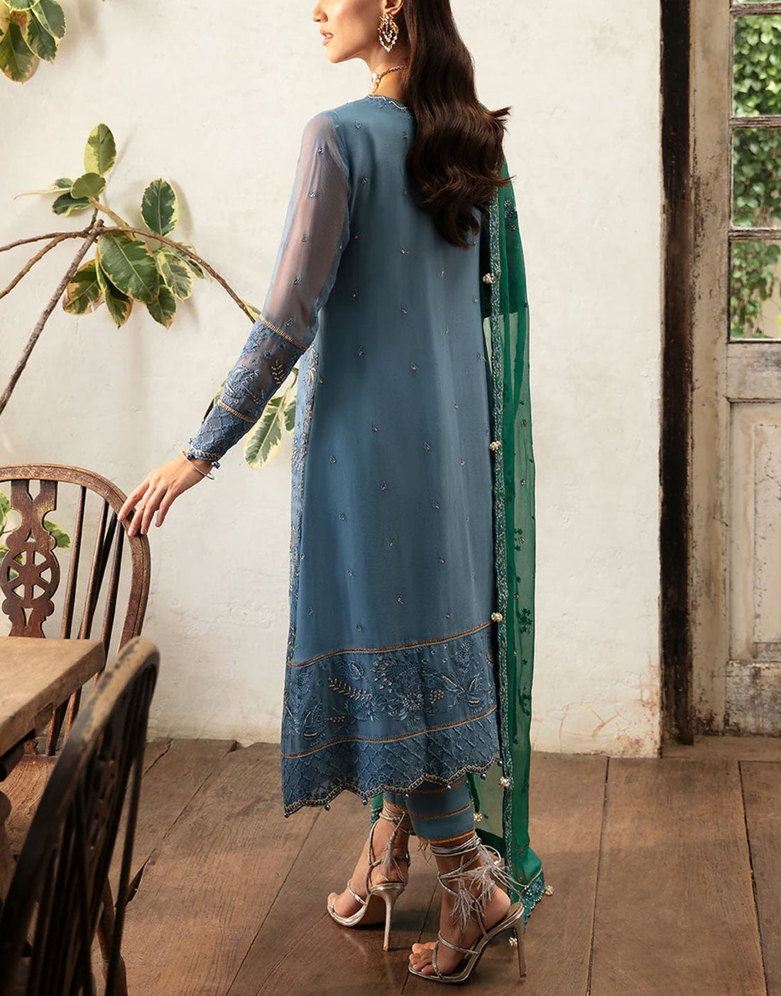 Gulaal Embroidered Fancy Chiffon Party Wear Dress | HELIA (GL-EC-24V1-02)