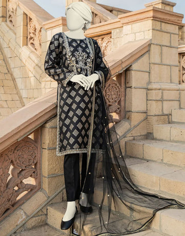 Junaid Jamshed 3PC Fancy Jacquard Dress | JJPW-S-JPS-24-3918