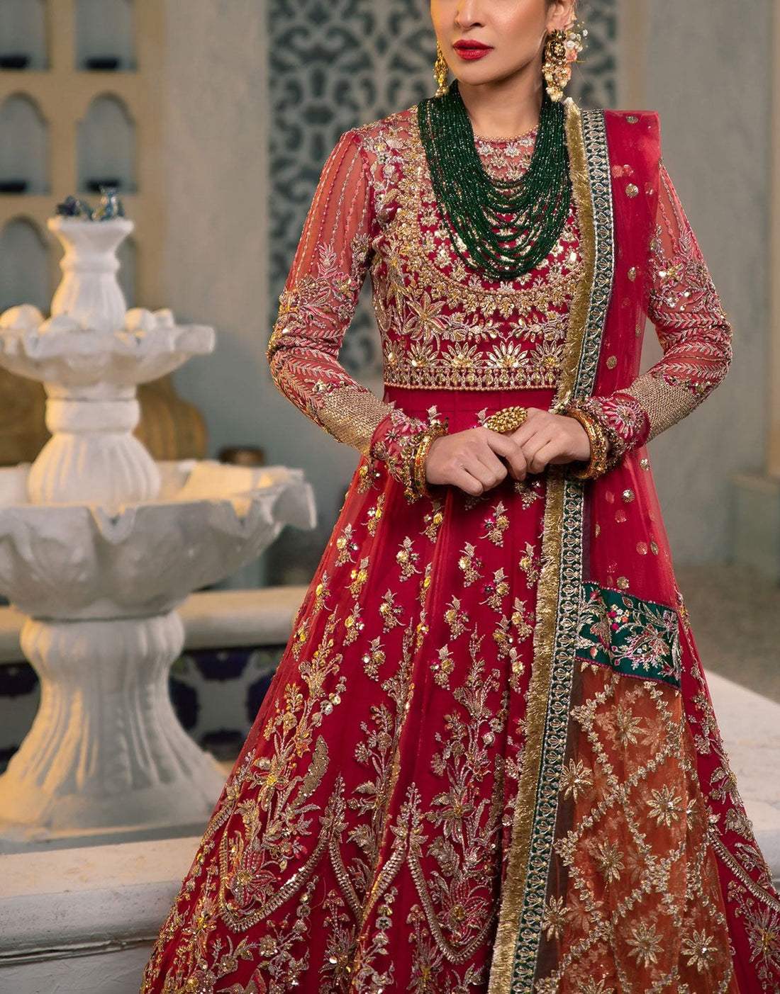 Maryam Hussain Luxury Heavy Embroidered Bridal Dress | NARGIS WD-04